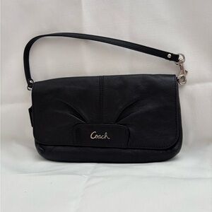 Coach Black Leather Clutch Wristlet